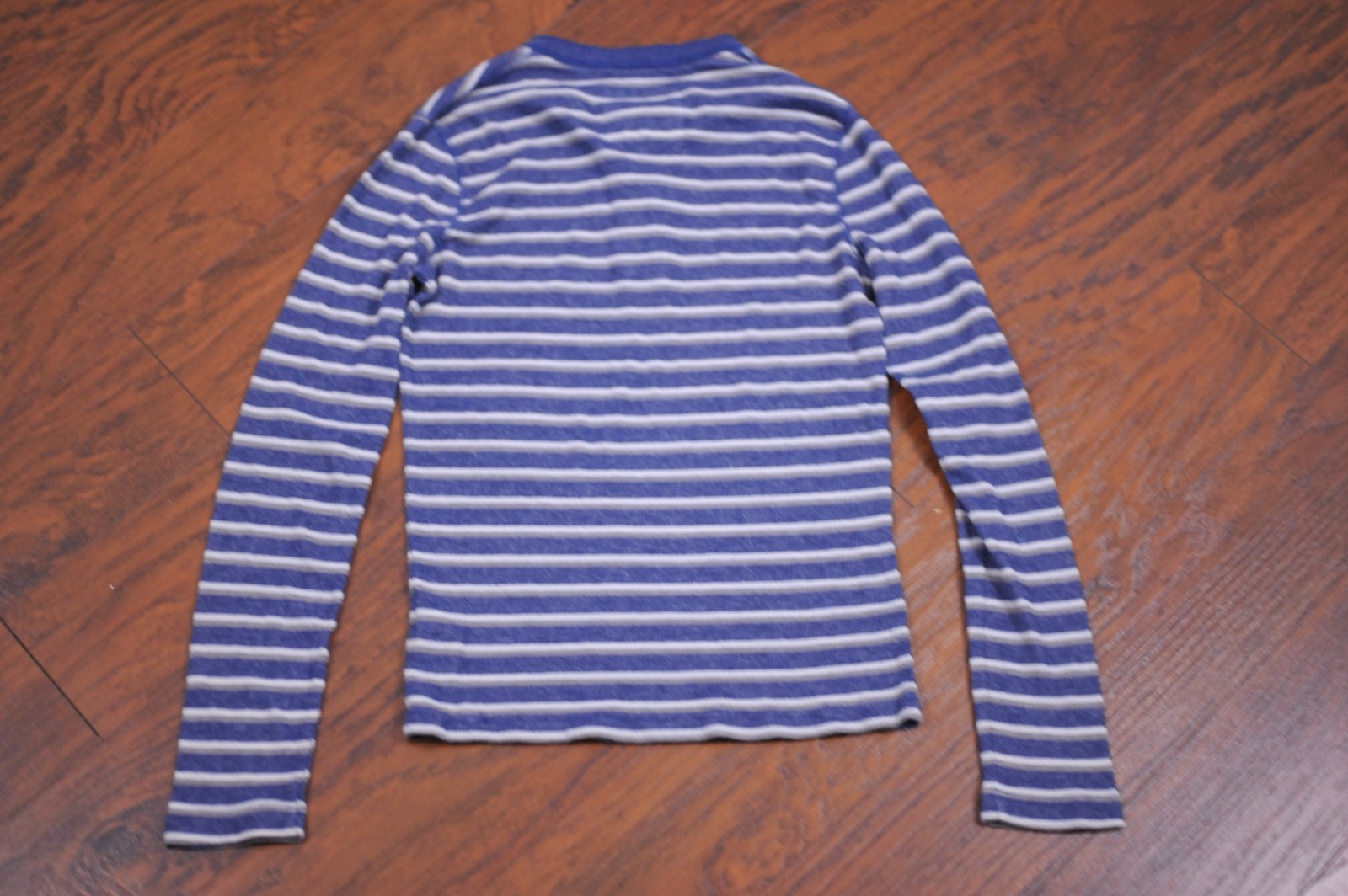 Vtg Hollister Striped Henley Long Sleeve Shirt Blue Y2K White Men’s Small S