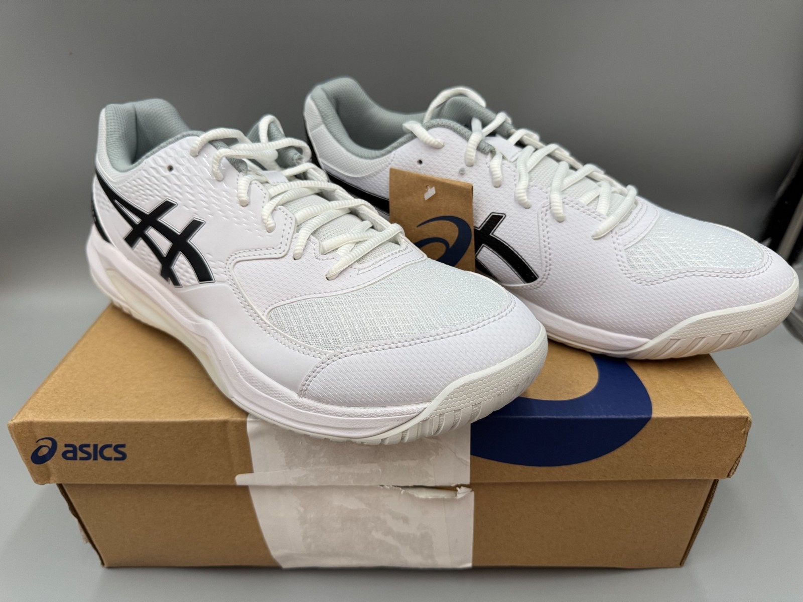 Men’s ASICS GEL-Dedicate 8 Tennis Pickleball Sneakers, White, Size 12 New w/Box
