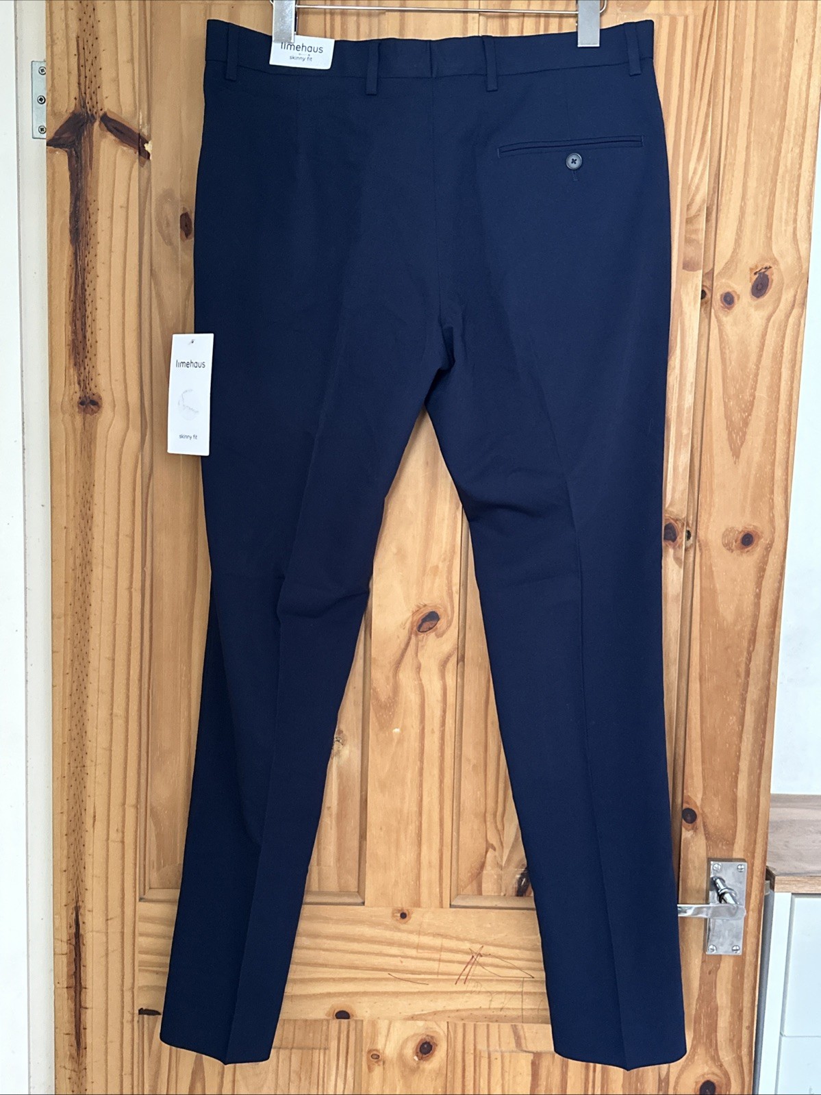 Limehaus Smart Trousers Mens Workwear Size W33 L29 Skinny Fit Navy Stretch Pant.