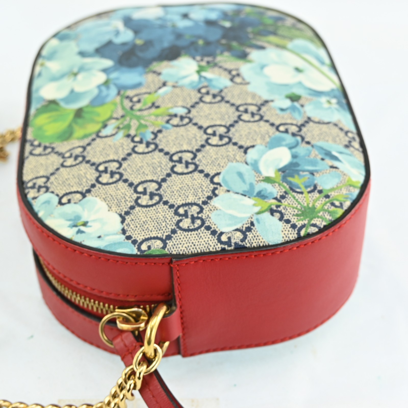 Gucci GG Blooms Supreme Chain Shoulder Bag Beige Red 546313 Crossbody C1683YA711