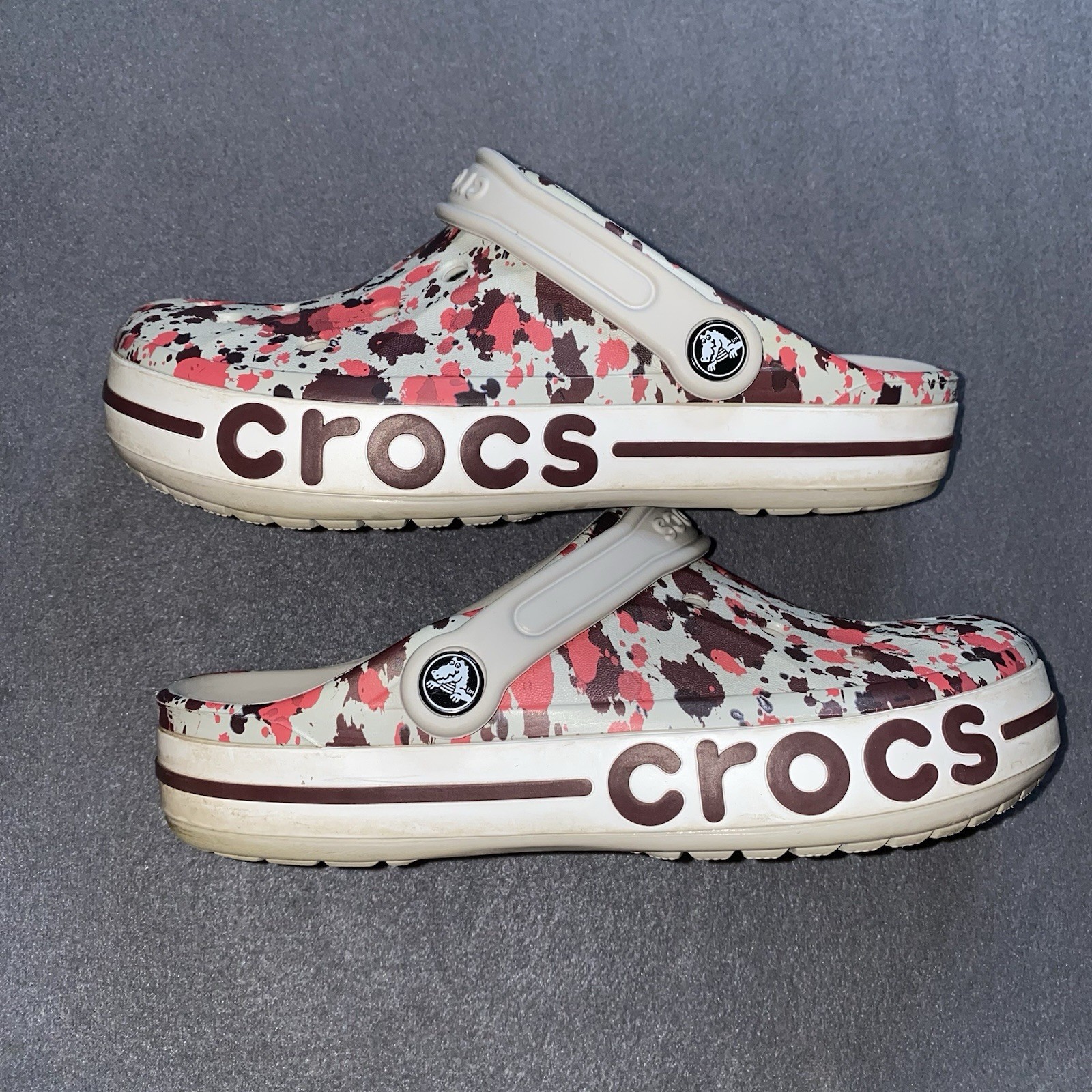 Crocs Bayaband Clogs Womens 7 Mens 5, White, Burgundy, Pink, White, Gray Classic