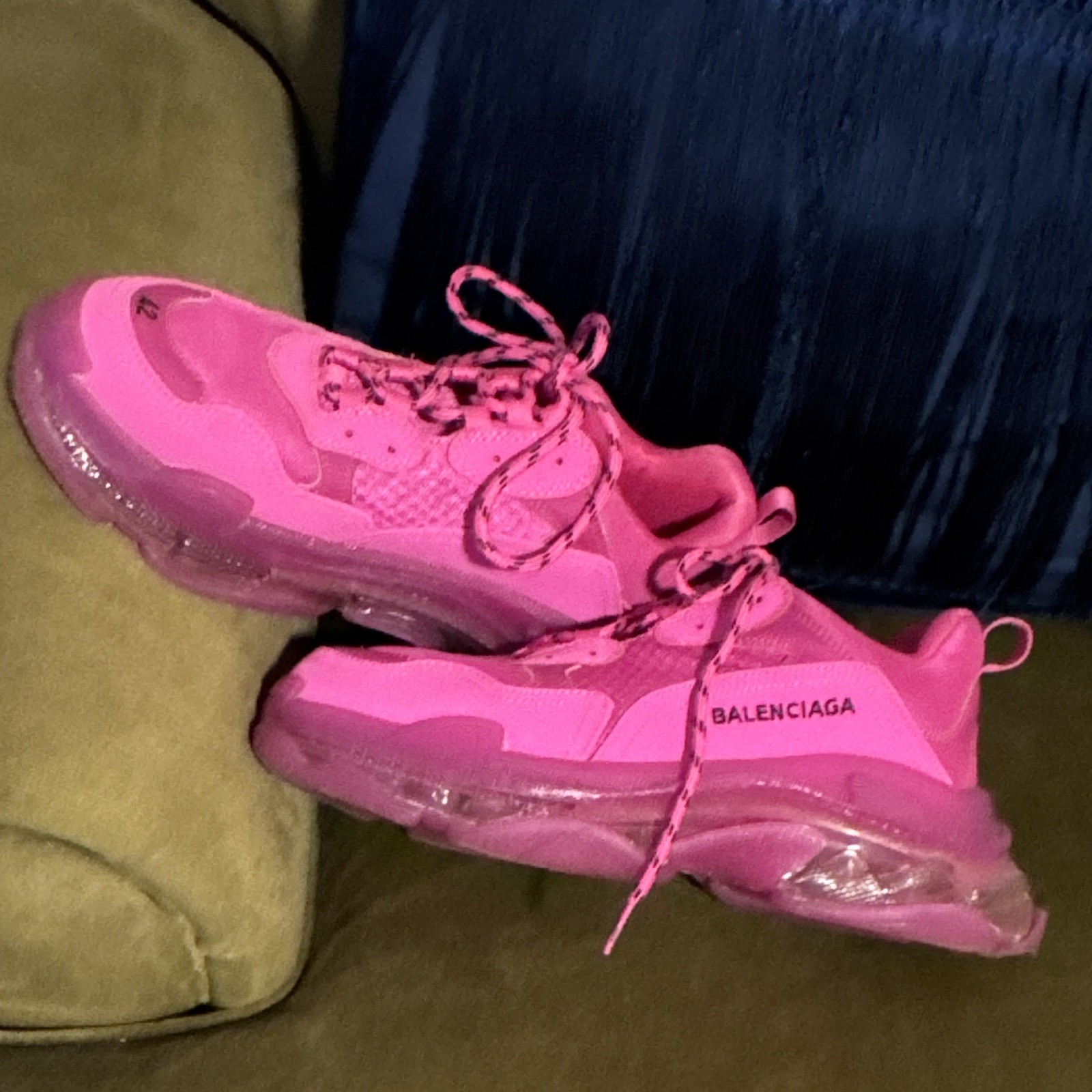 Balenciaga Triple S Pink Low Top Lace Up Athletic Sneaker Unisex AAA