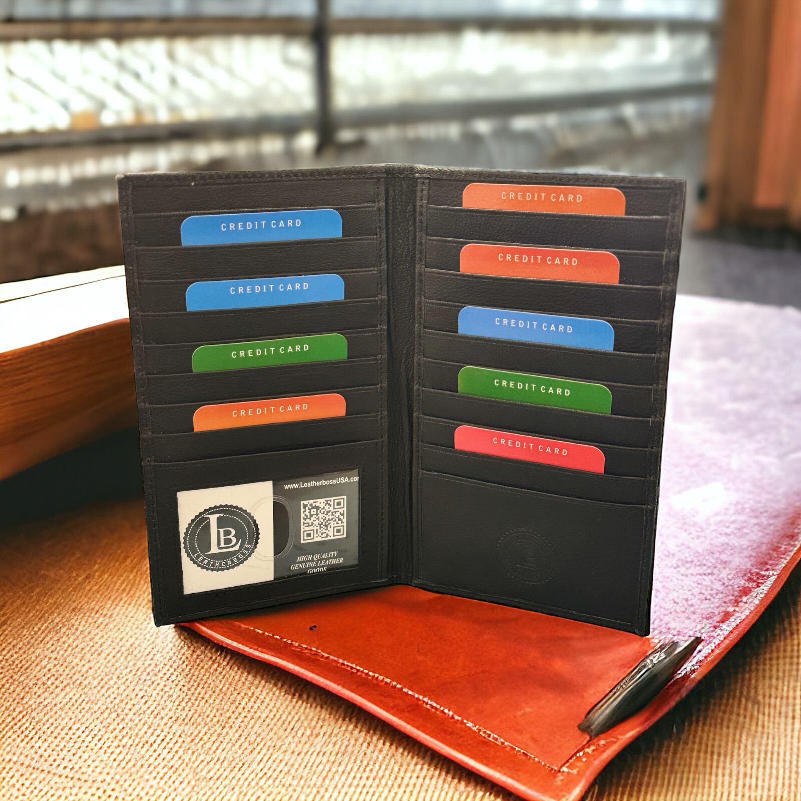 Genuine Leather Minimalist Bifold Wallets For Men RFID Blocking Slim Mens Wallet