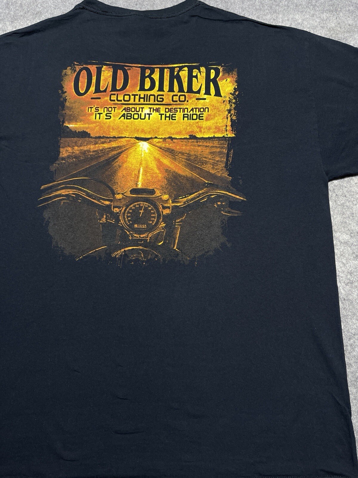 Old Biker Clothing Co It’s About the Ride Motorcycle Chopper Black Shirt XL Free