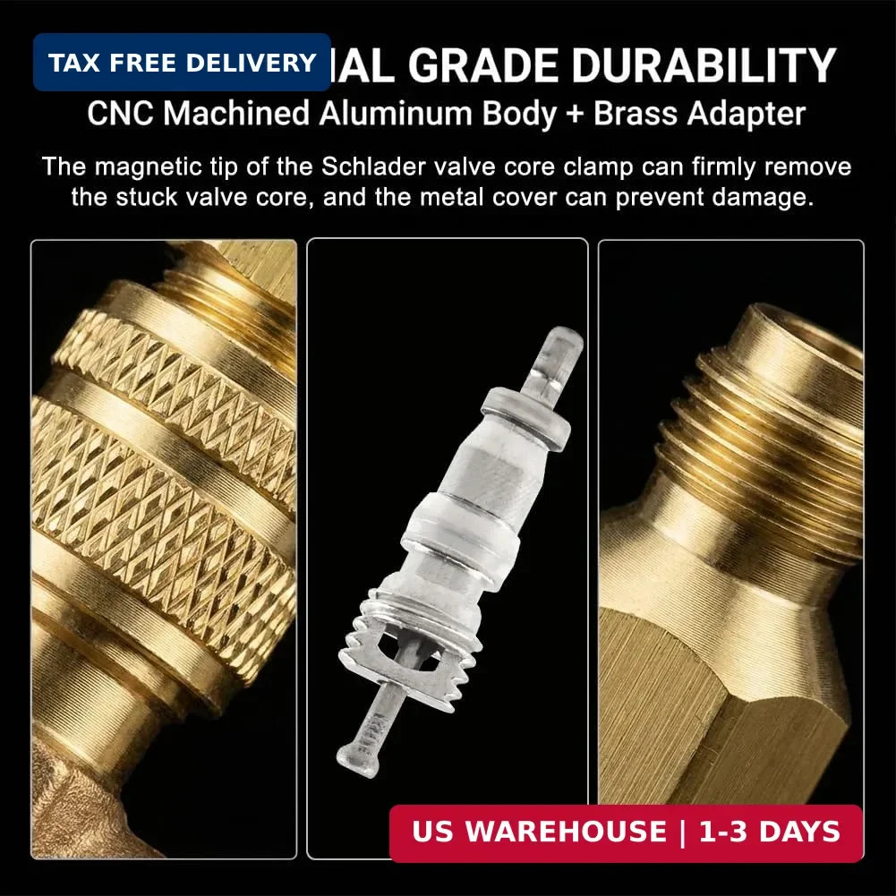 Professional Dual Size 1/4″ & 5/16″ SAE Valve Core Remover/Installer Tool Kit, C