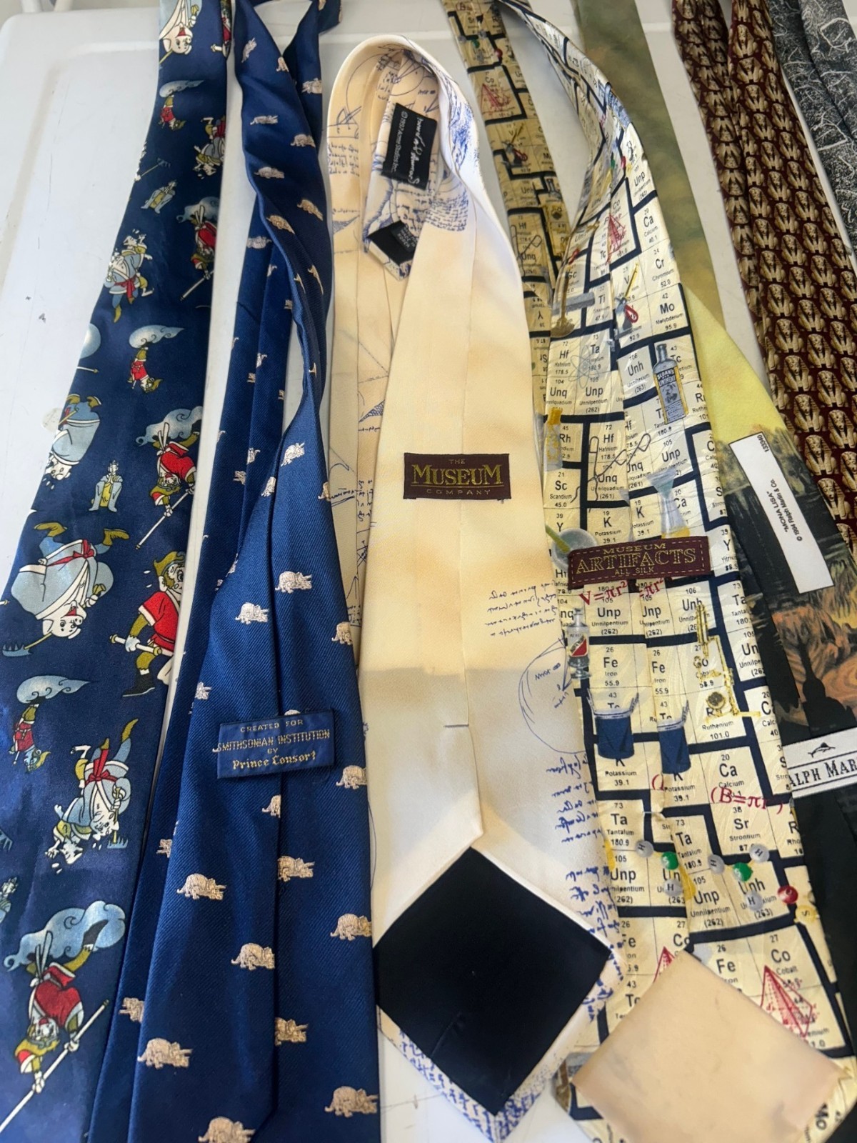 7 Museum Artifacts Ties – Museum Themed- 100 % Silk