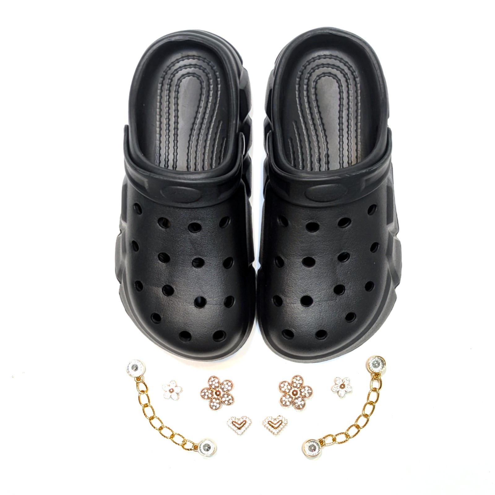GIRL’S BLACK CLOGS – Accessories Optional, Little & Big Kids’ (C11-J4)