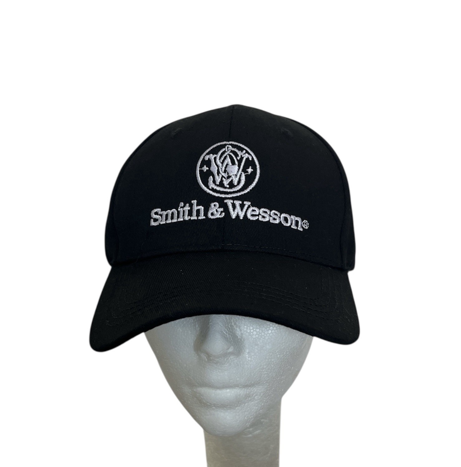 Smith & Wesson Adjustable Hat Curved Bill Black & White NEW