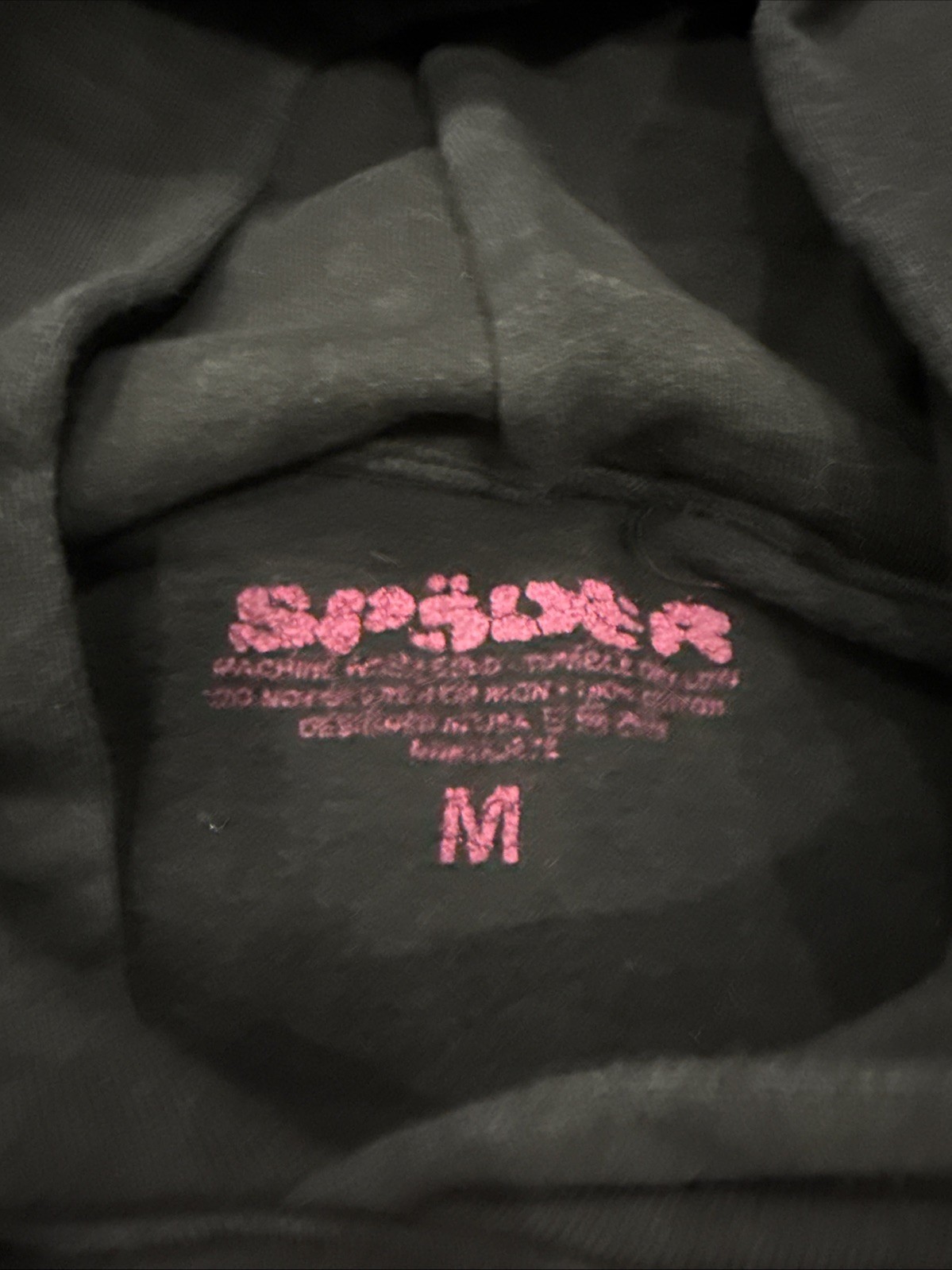 P*nk ‘Nevermind the Spider’ Web Graphic Hoodie – Black –Men’s Medium – Authentic