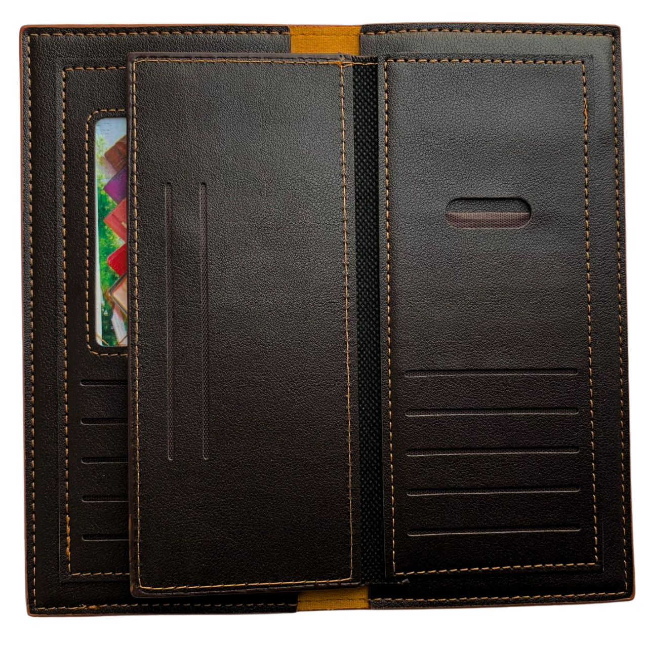 Men’s Long Checkbook Wallet – Genuine Leather RFID Card Holder, Full Bill Wallet