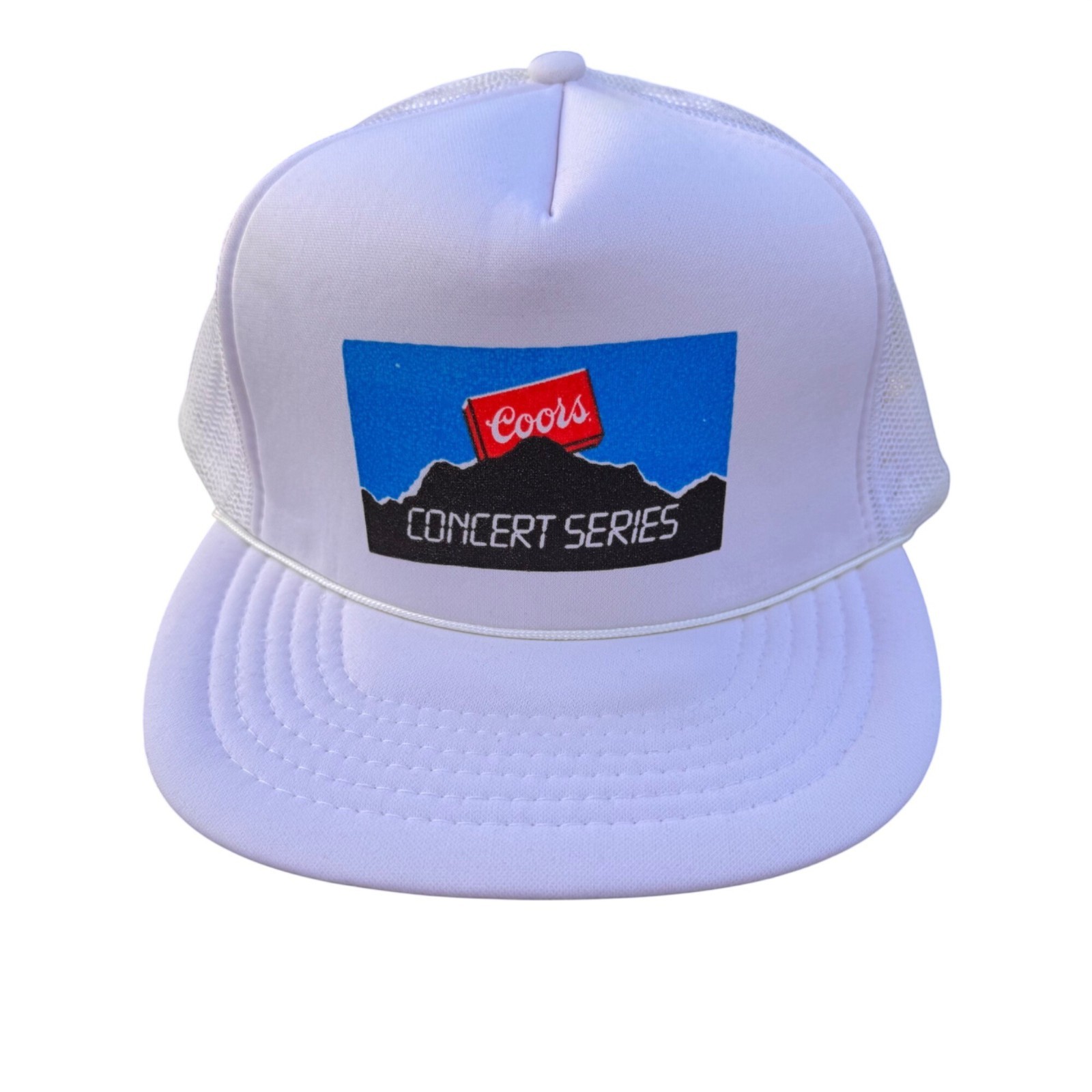 Coors Mens Snapback Trucker Hat Consert Series White Adjustable Mesh Back Vtg