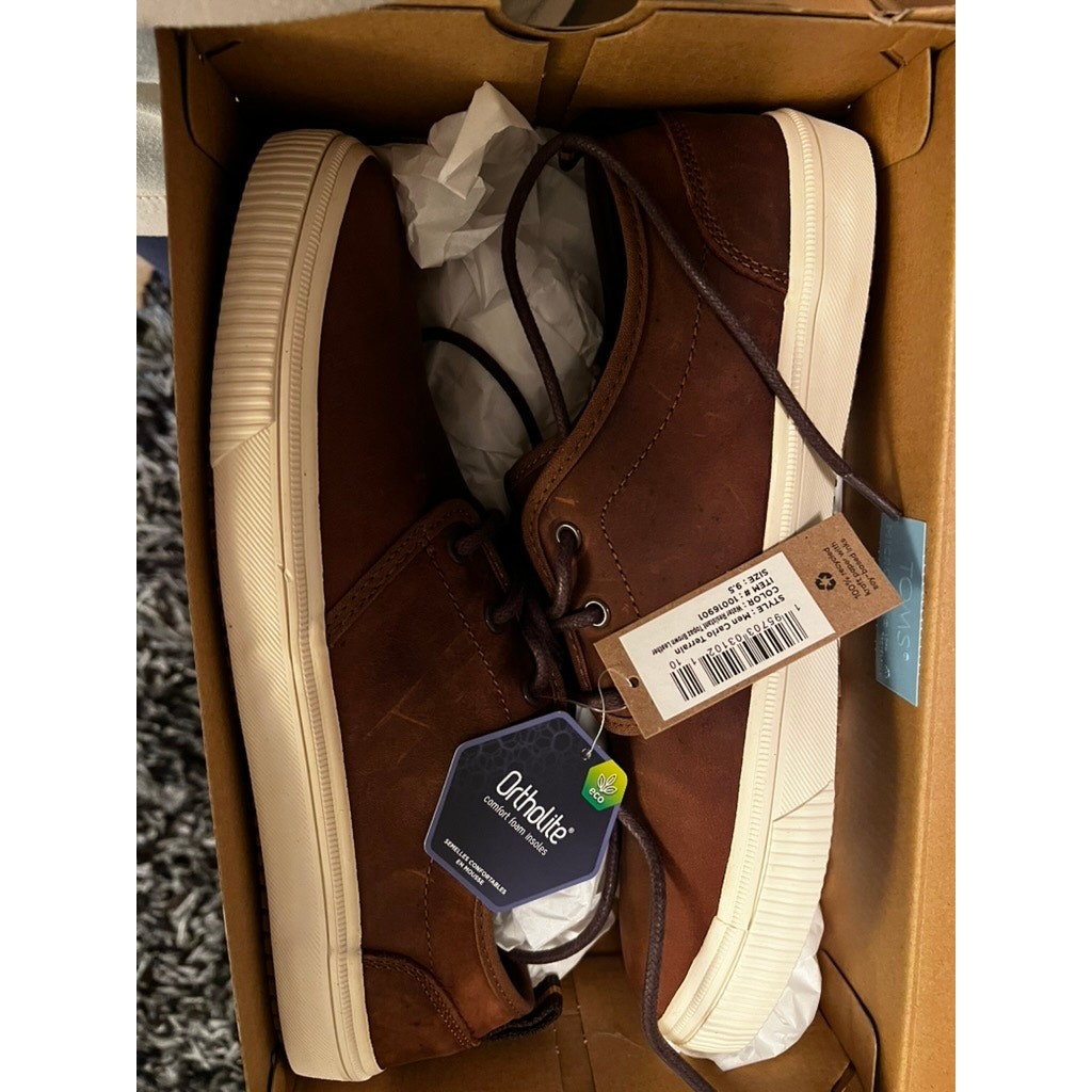TOMS Carlo Terrain Water Resistant Sneaker Men’s Size 9.5 Tapaz Brown Leather