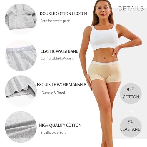 Womens Cotton Boy Shorts Medium Black&grape Purple&ash Gray&white&pink&beige