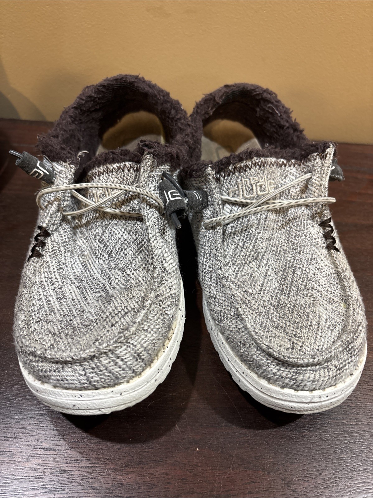 Hey Dude Wendy Salt And Pepper Brown White Slip-On Comfort Women’s Size 6 Shoes
