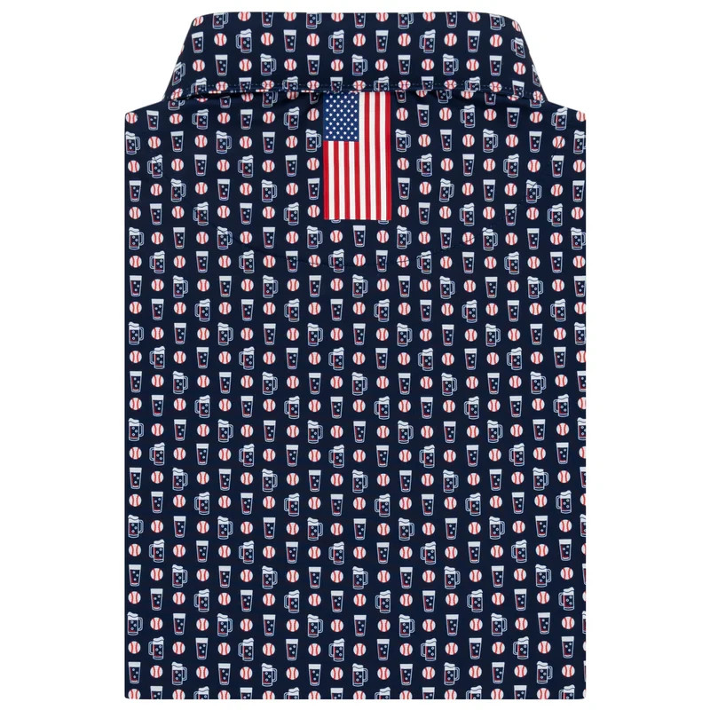 ✨ New Rhoback Ballgame Golf Polo Fleet Navy Beer Baseball Soft Touch ⚾