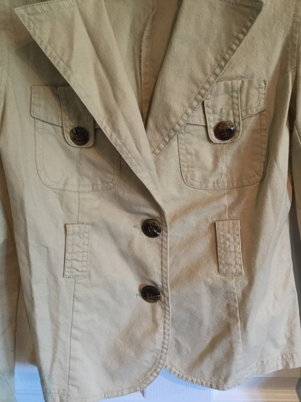 Rampage Clothing Co. Woman’s Medium Tan Blazer 97% Cotton 2 Button Down –