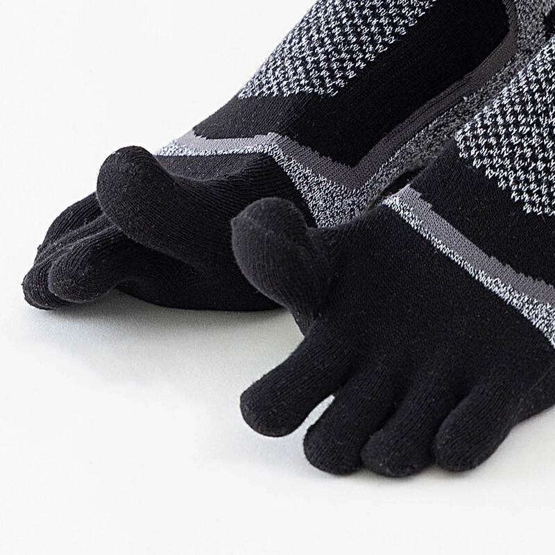 3Pairs Men Five Finger Separate Athletic Toe Crew Socks Sport Causal Cotton 7-11