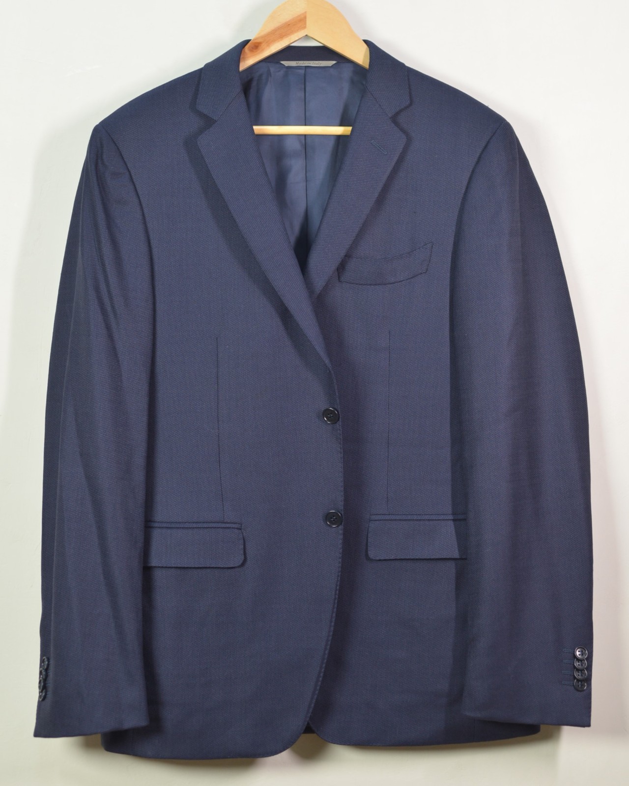 Canali Stretch Blue Wool Blend Suit Jacket Blazer Sport Coat Mens IT 52 R US 42R