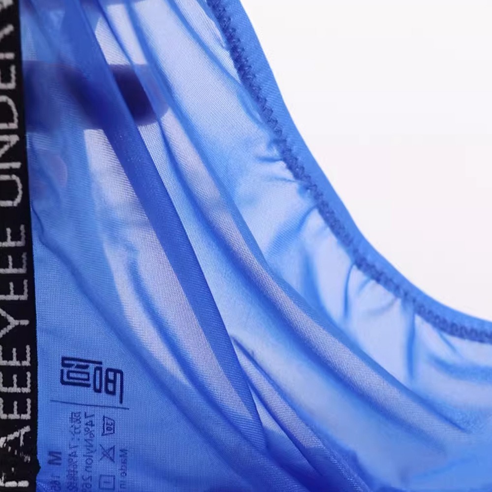 Men’s Ice silk Transparent Underwear Seamless Panties Low-waist Lingerie Briefs
