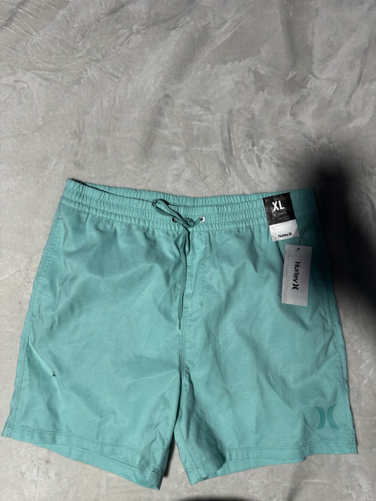 NWT Mens Hurley Blue Solid Print Size XL Crossdye Volley Board Shorts $40