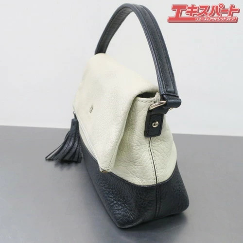 Kate Spade Shoulder Bag Leather 2way White Black Two tone Maebashi Store Used