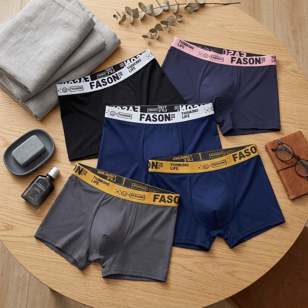 5 Pack Mens Summer Boxer Briefs Soft Breathable Underwear Sizes S-XXL