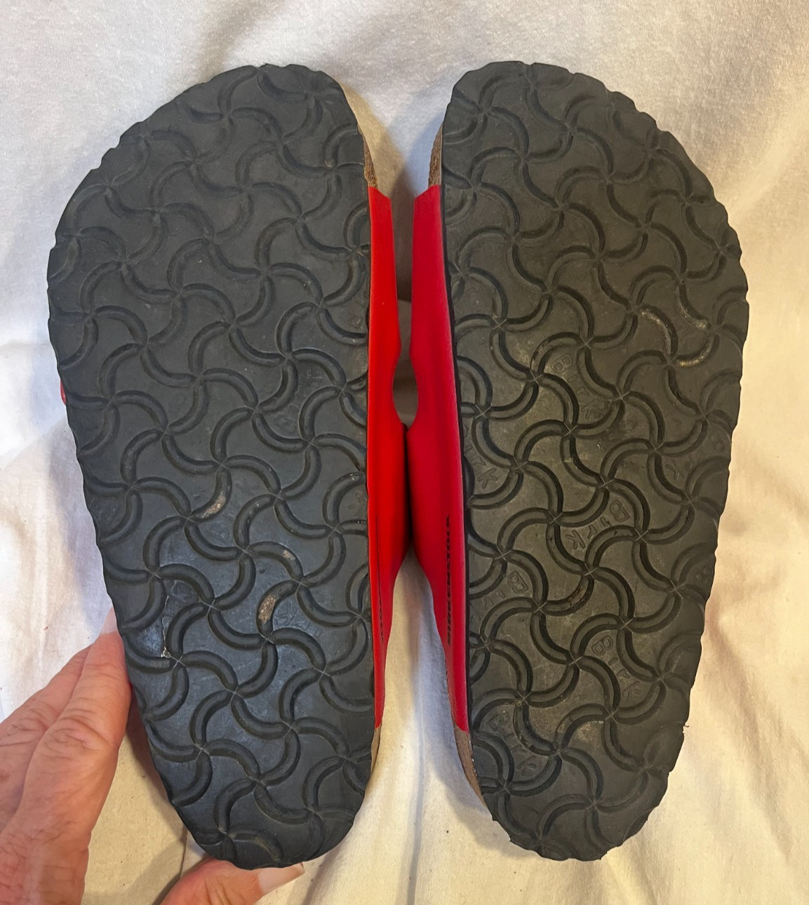 Birkenstock Arizona Red Birko-Flor Sandals Women Sz 35 US 4 4.5 Regular Wide Fit