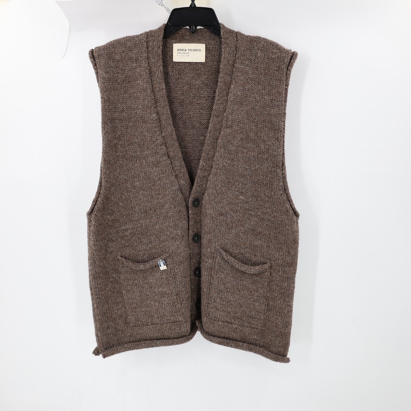 Xenia Telunts sweater Vest unisex 2 Knit cardigan thick shetland wool fisherman