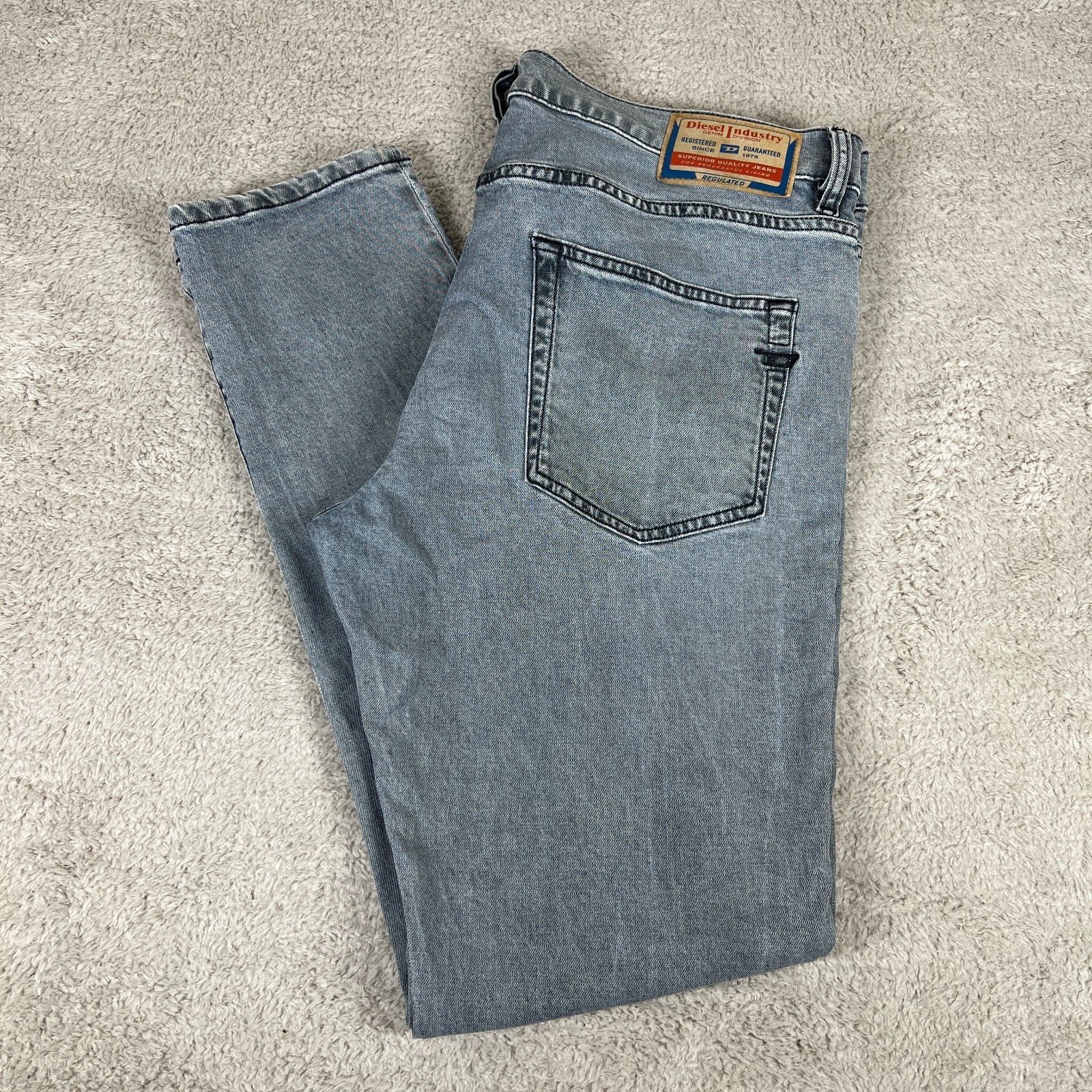 Diesel D-Strukt Slim Stretch Jeans Grey Wash W36 L32 Men’s Designer Denim