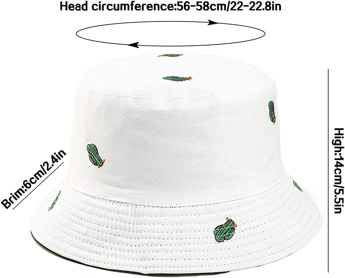 Unisex Bucket Hat Beach Sun Hat Aesthetic Fishing Hat for Men Women Teens, Rever