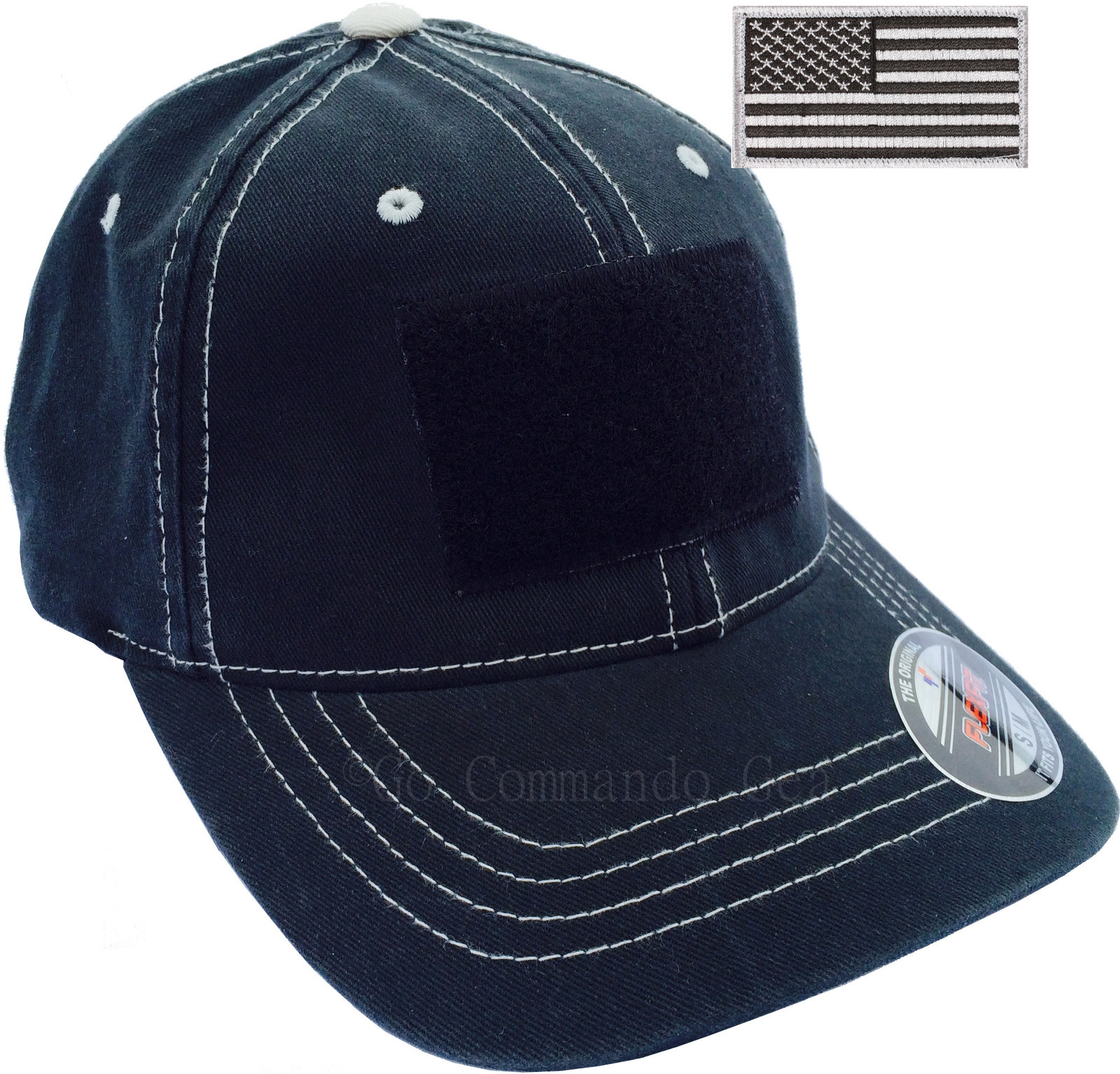Men’s Flexfit Contrast Stitch Tactical Fitted Cap – with Removable Patch