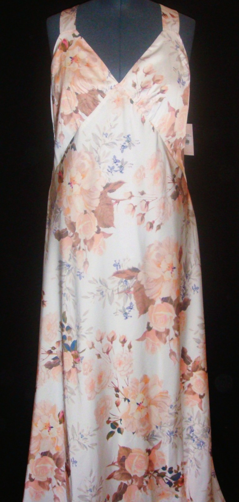 Birdy Grey Maxi Dress size XXL Champagne Cascadia Bouquet Bias Cut
