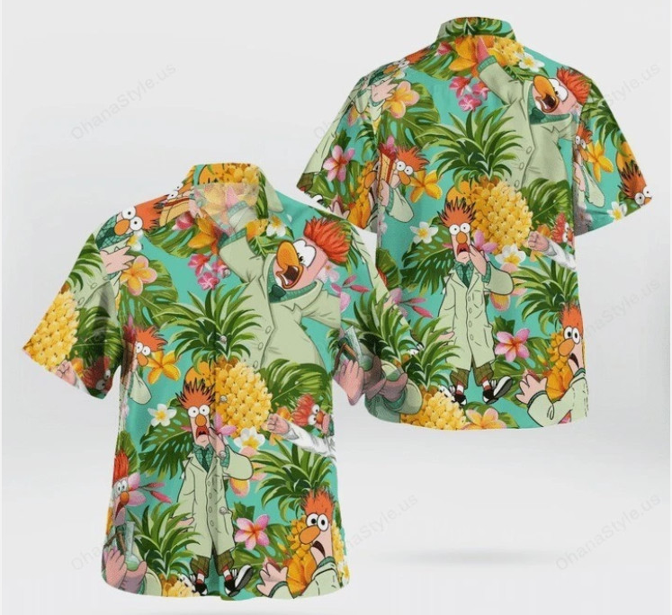 The Muppet Beaker Tropical Beaker Hawaiian Button Down Shirt Unisex Adults