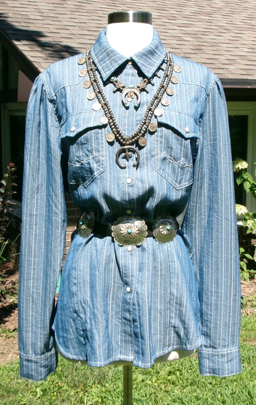 Double D Ranch Heath Denim Workshirt Top EUC XL