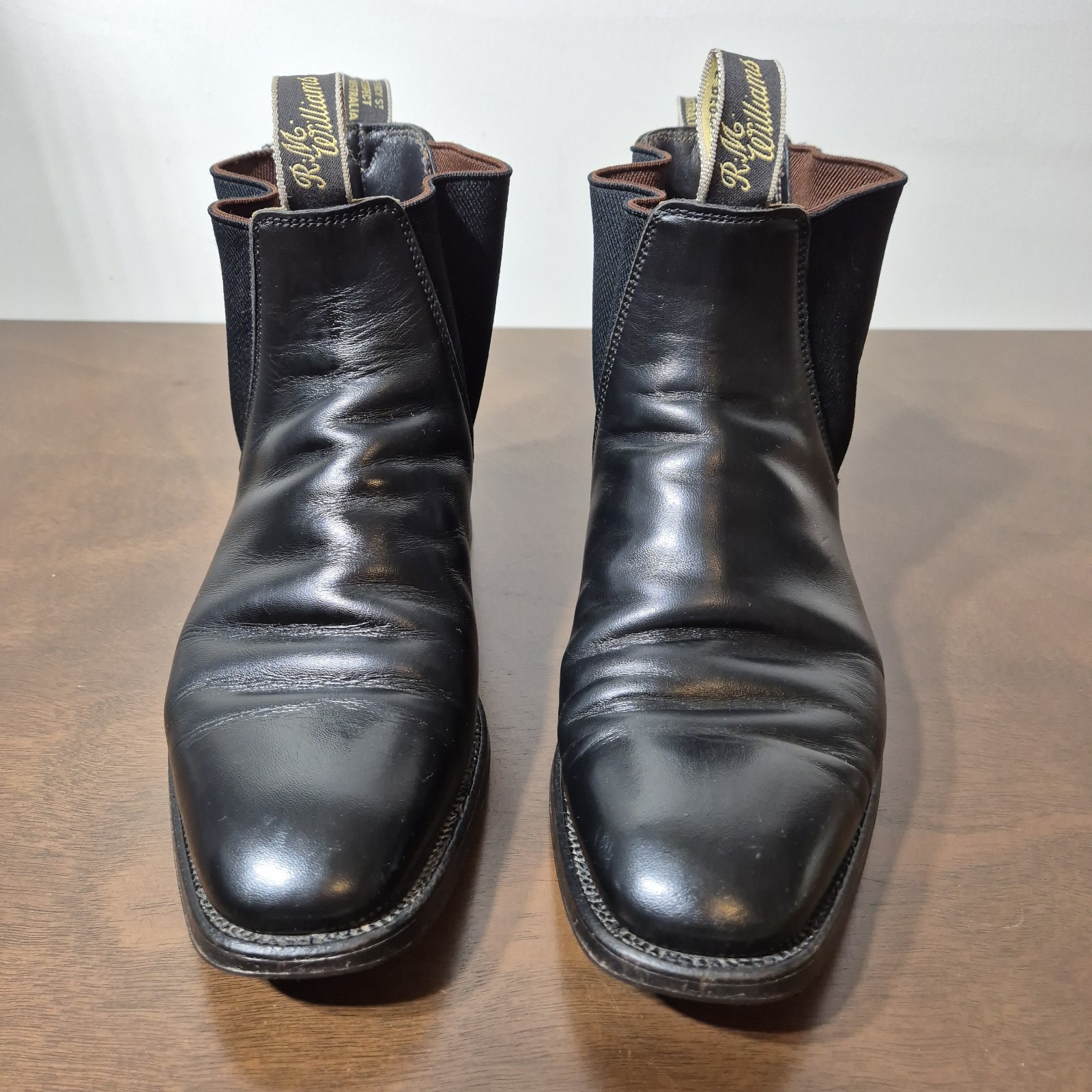 R.M. Williams Comfort Craftsman Boots Black Leather Chelsea Size 7G Wide Topy