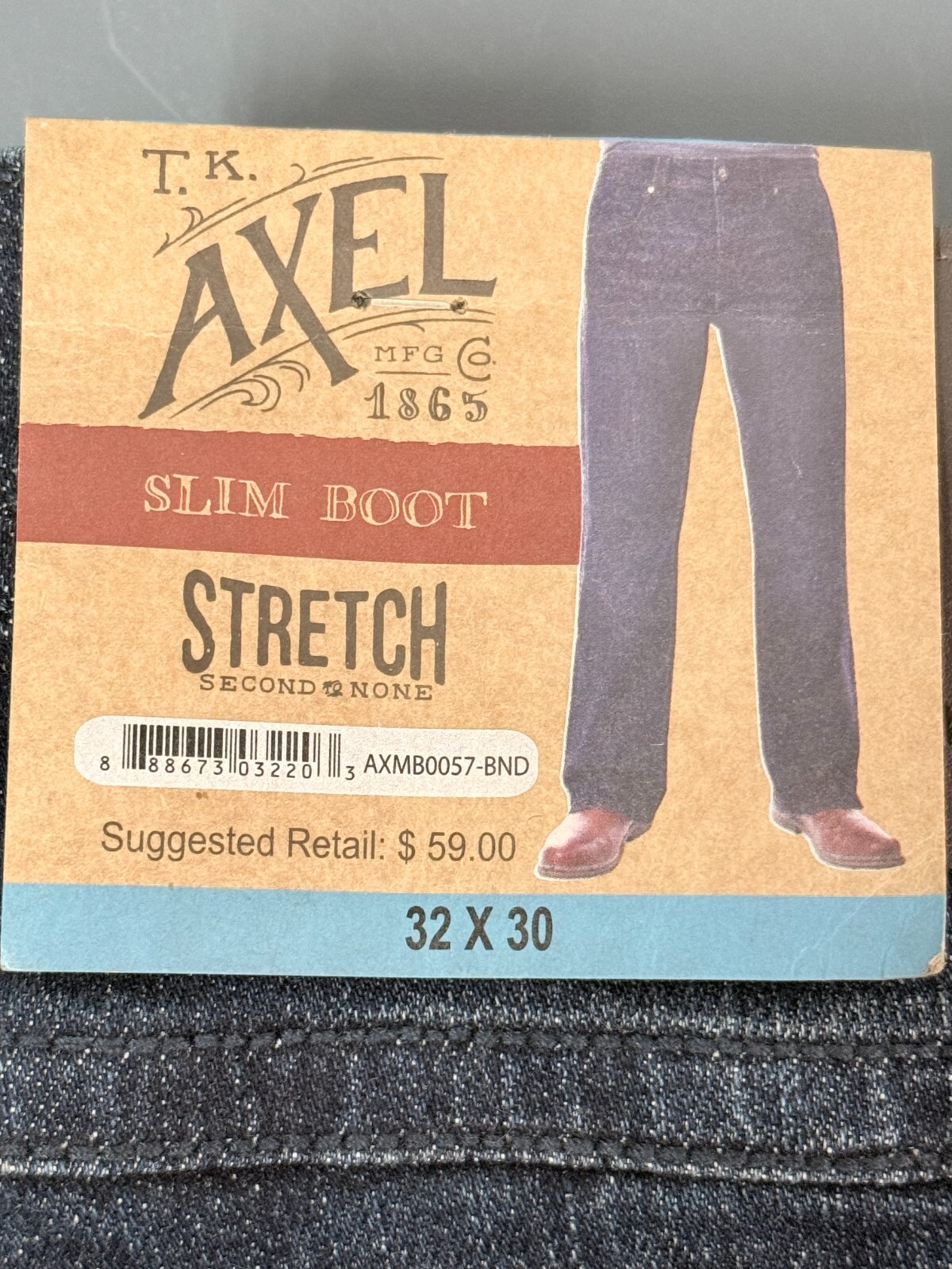 T.K. Axel Slim Boot Cut Stretch Denim Jeans, Dark Wash (BONDI) *CHOOSE SIZE*