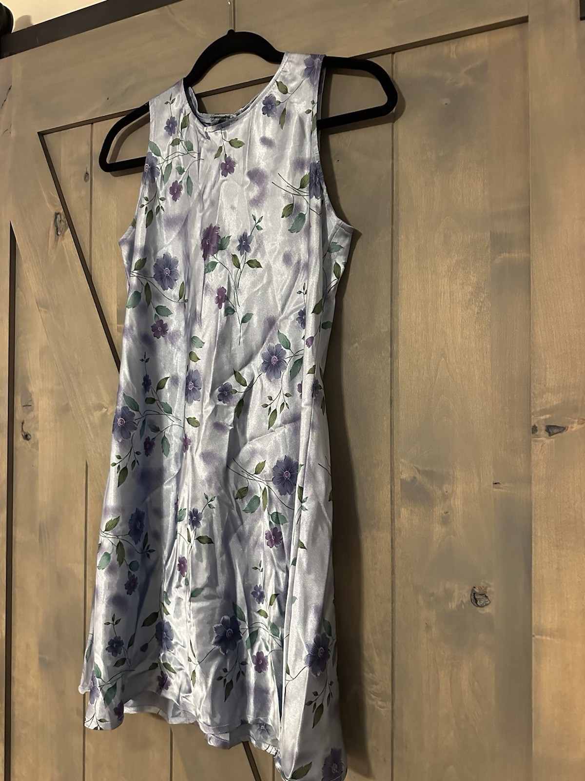 Y2K Vintage Breakin Loose Floral Satin Fairy Dress Juniors 7/8 Whimsigoth Grunge
