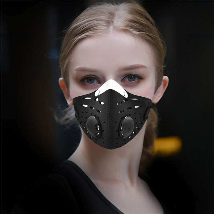 Outdoor Anti Haze Breathable Face Mask with Carbon Filters for Mowing Cycling US