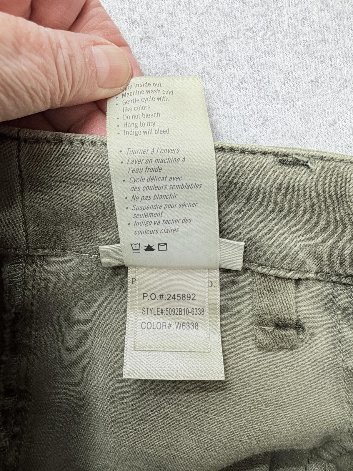 PAIGE Mayslie Jogger Pants Womens 24 Green Twill Ankle Zip Elastic Cuff