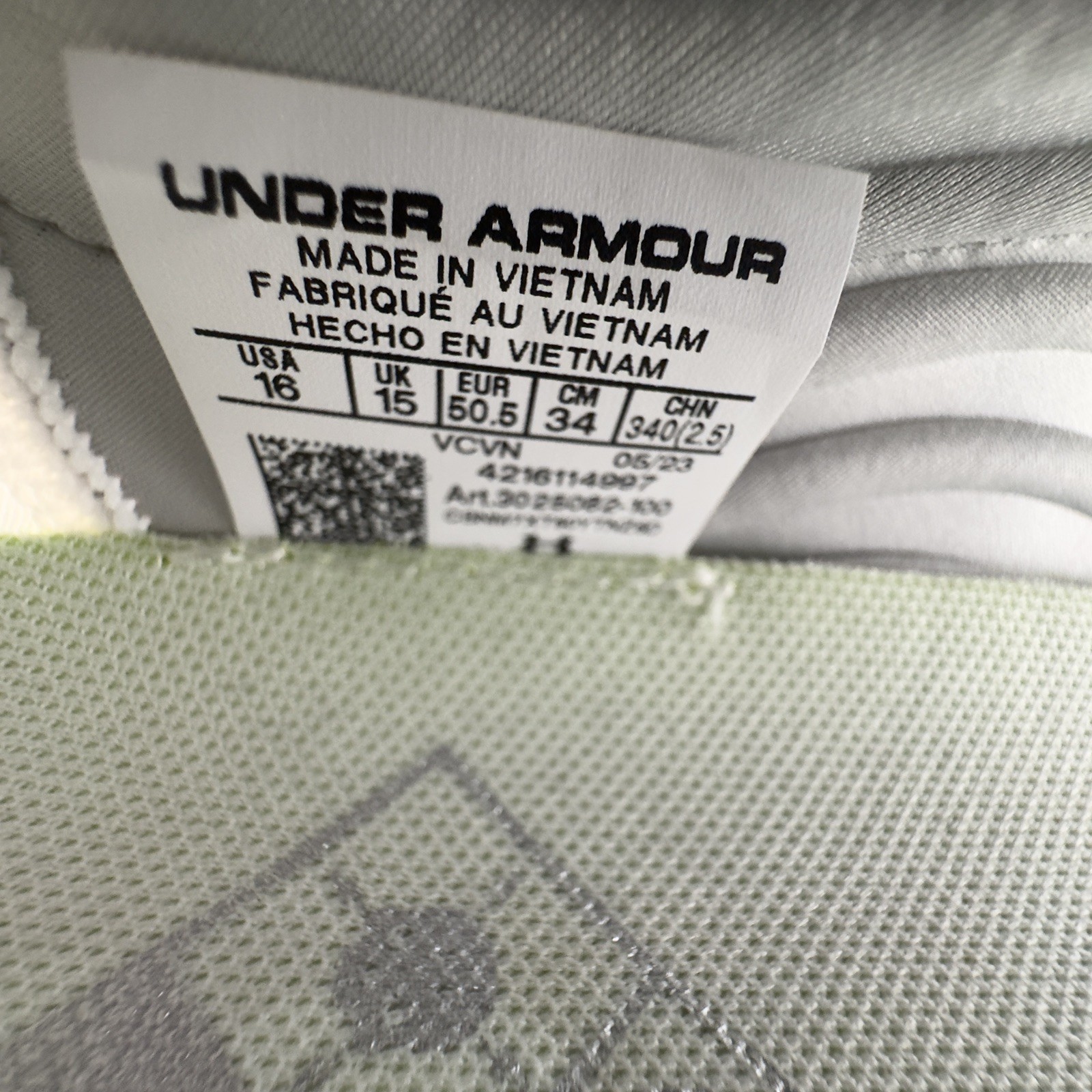 Under Armour Spotlight Lux MC 2.0 Football White/Gray Cleats Mens Size 16