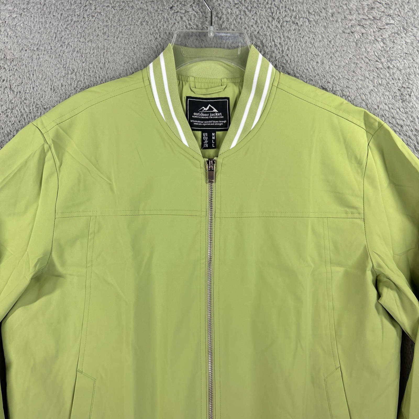 Tacvasen Jacket Mens Medium Green Windbreaker Lightweight Bomber Track Coat NEW
