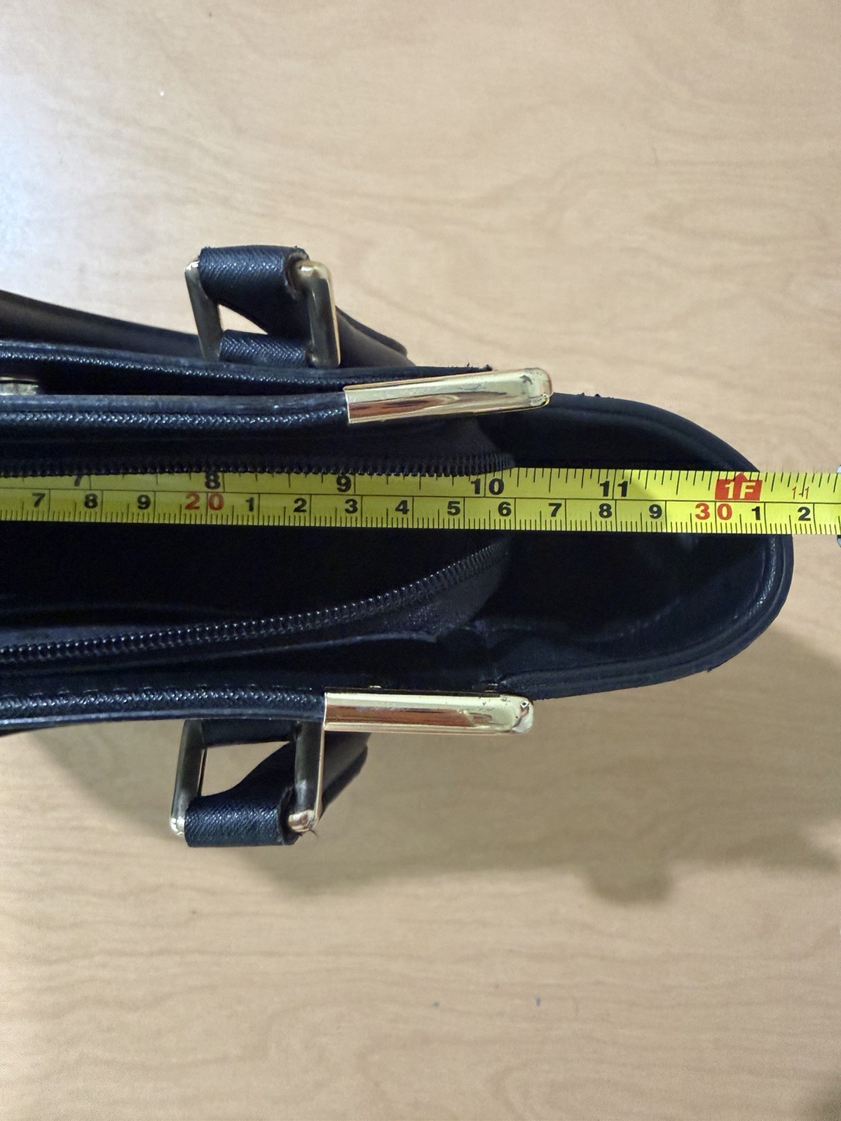 CALVIN KLEIN BLACK SAFFIANO LEATHER SATCHEL HANDBAG