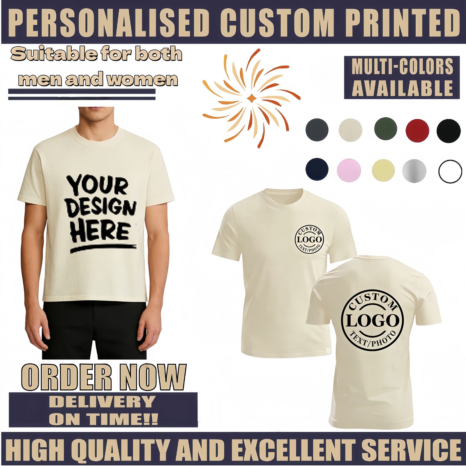 Father’s Day Gift Personalized T-Shirt, Custom Name & Dad Title Image Print