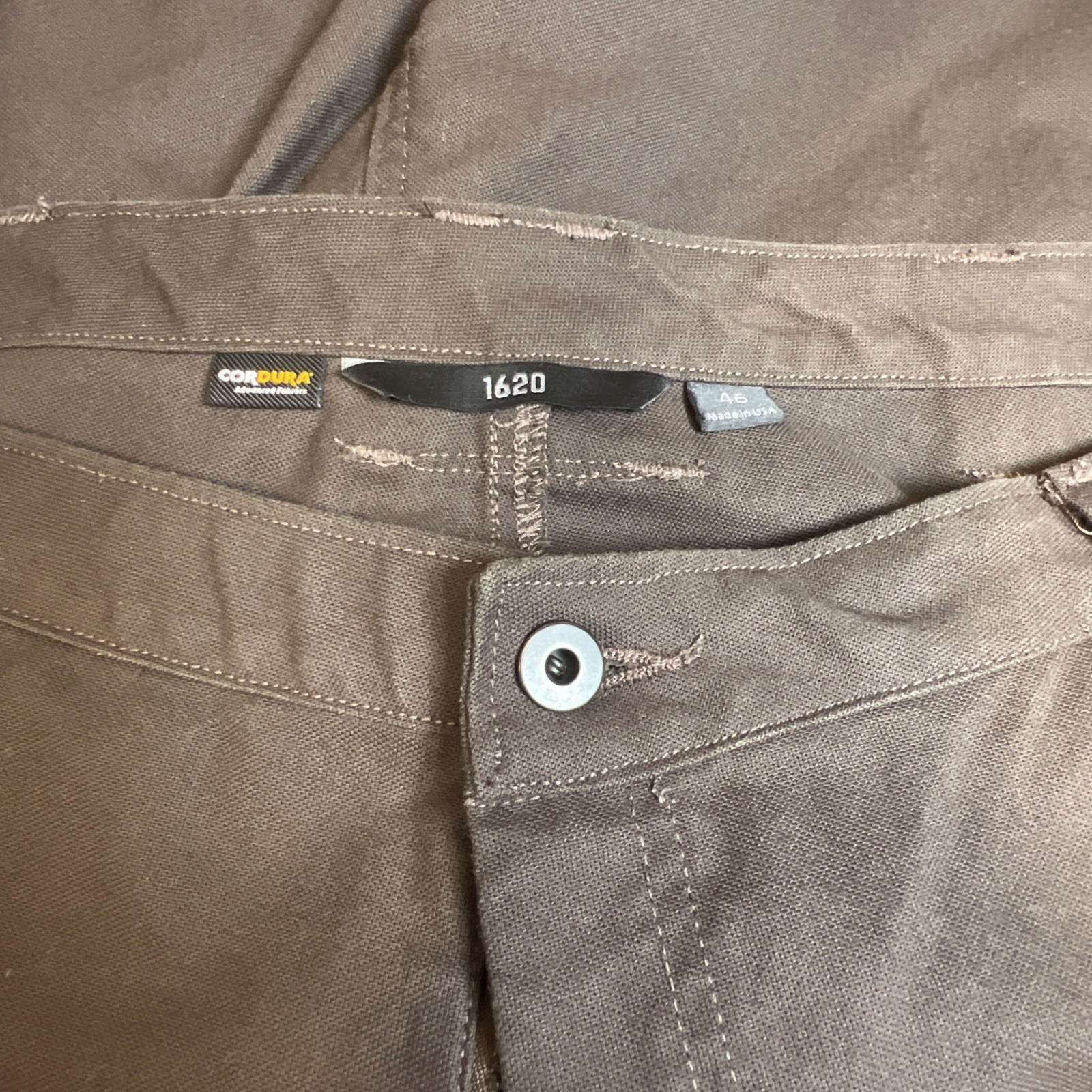 1620 Single Knee Utility Work Pant 46×30 Brown Cordura Stretch Canvas USA Made