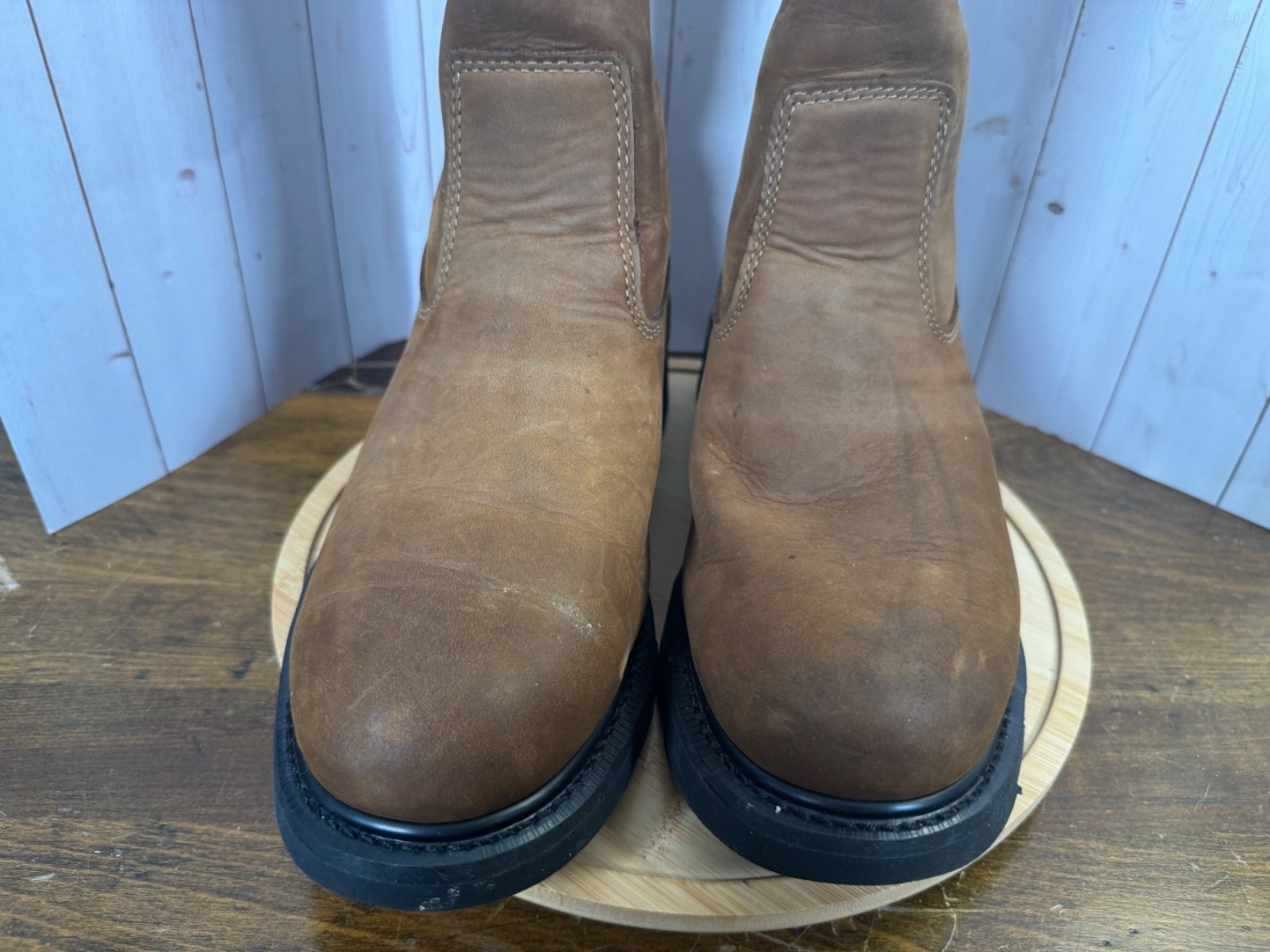 Wolverine W04727 Wellington Brown Leather Work Boots Size 11 Oil Resistant