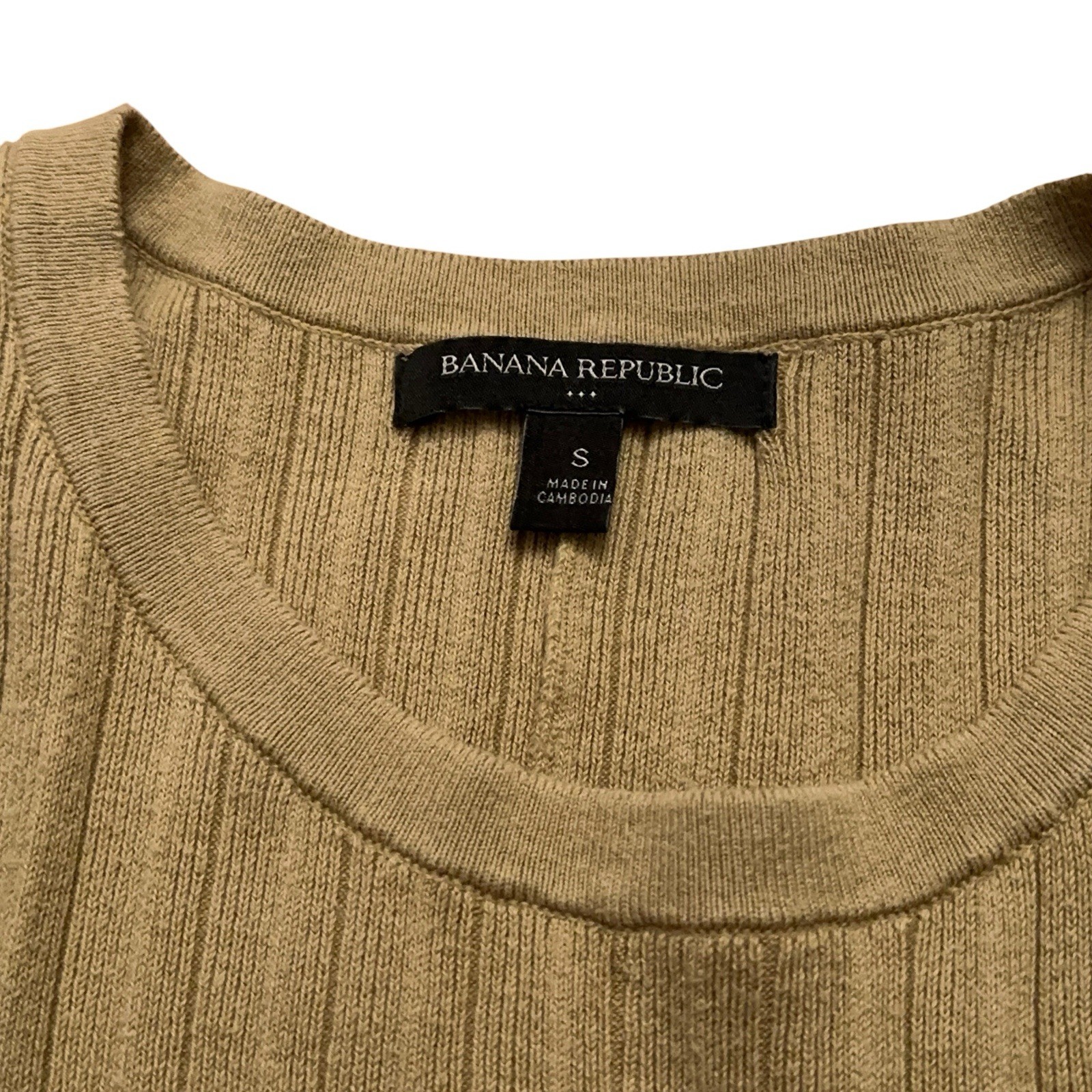 Banana Republic Pleated Above Knee Sweater Dress Womens Size S Beige