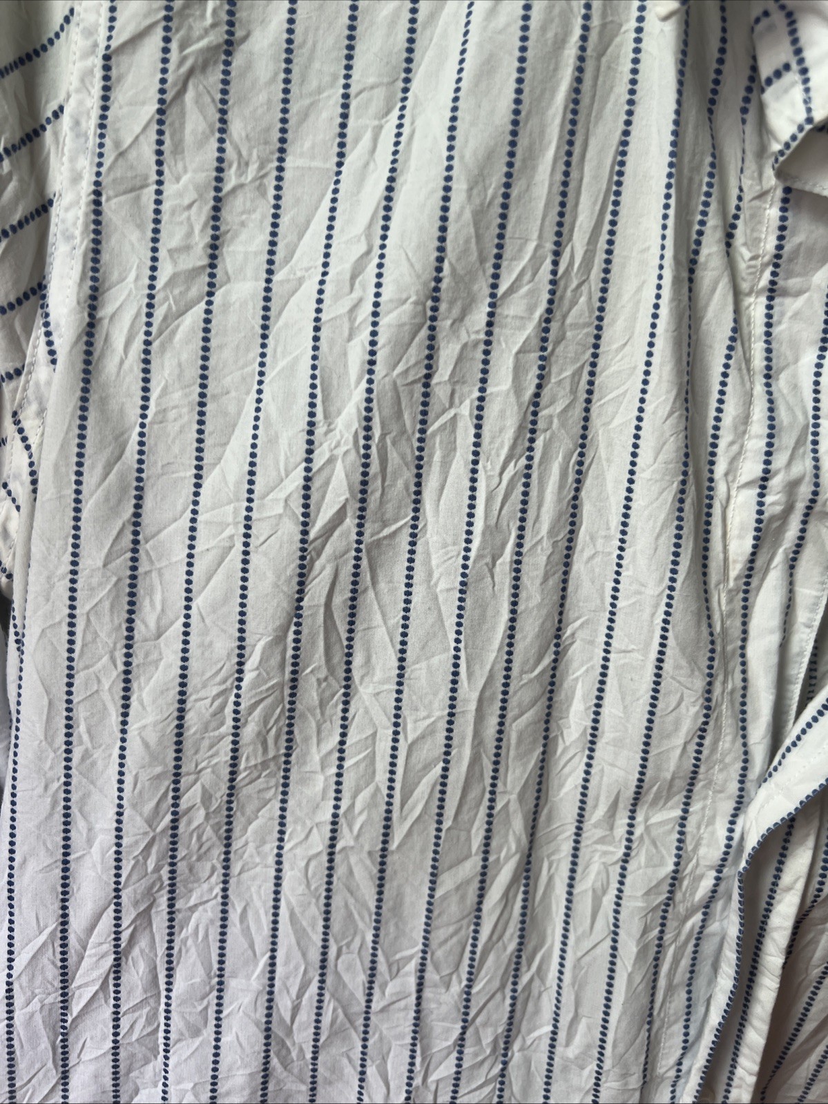 Frank And Eileen – Barry Crinkle – White With Blue Stripe – Size Small