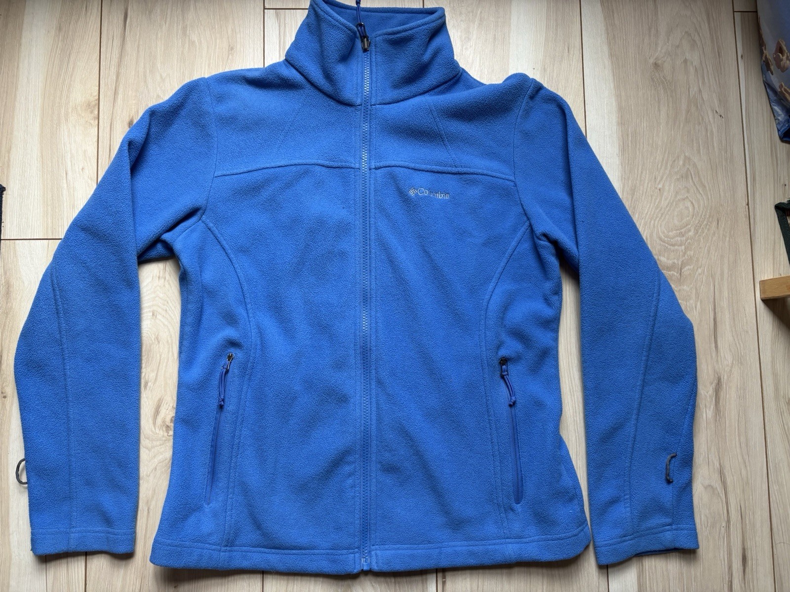 Columbia Women’s Medium Blue Fleece Jacket Full Zip Lightweight Outdoor Hiking