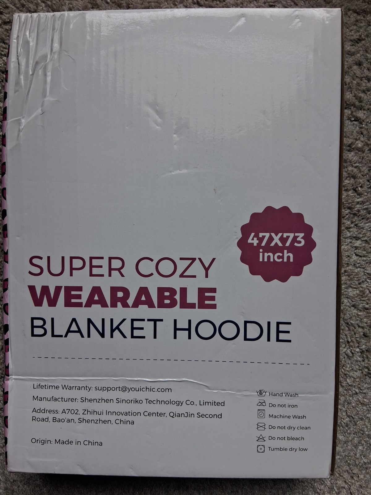 Super Cozy Wearable Blanket Hoodie … 47×73 inch