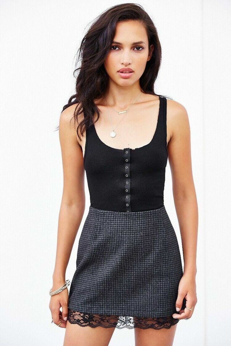 Urban Outfitters Renewal Ribbed Thin Tank Small New Crop Top 90s Vintage Y2K
